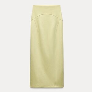 Zara Light Tan Pencil Skirt with matching top both Size Medium